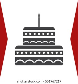 Cake Icon Vector flat design style