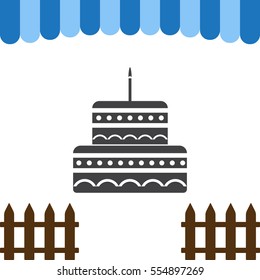 Cake Icon Vector flat design style
