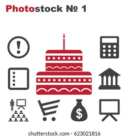Cake Icon Vector flat design style