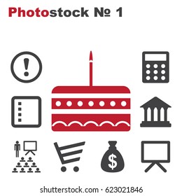 Cake Icon Vector flat design style