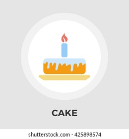 Cake icon vector. Flat icon isolated on the white background. Editable EPS file. Vector illustration.