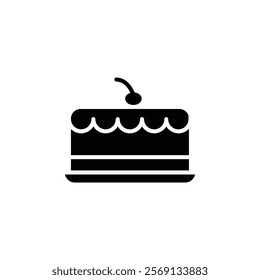 Cake icon Vector flat thin line illustration