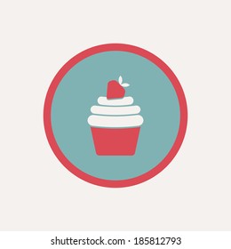 Cake icon. Vector illustration 