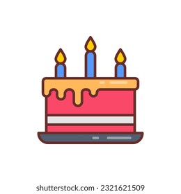 Cake icon in vector. Illustration