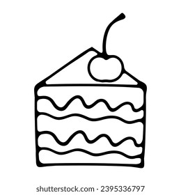 Icono de pastel. Ilustración vectorial bellas tartas modernas, como pastel de chocolate, pastel de Napoleón, tiramisu, , eclair y cheesecake. Aislado sobre blanco