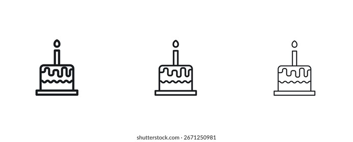 Cake icon vector illustration eps. Vector outline illustrations