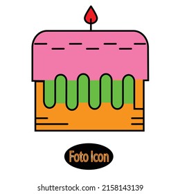 Icono de pastel. Ilustración vectorial eps10