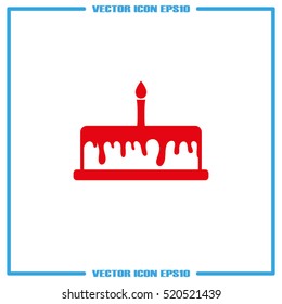 Cake icon vector illustration eps10. Isolated badge for website or app - stock infographics