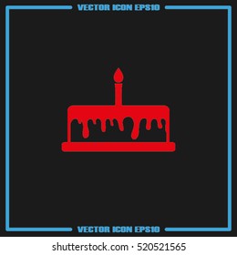 Cake icon vector illustration eps10. Isolated badge for website or app - stock infographics