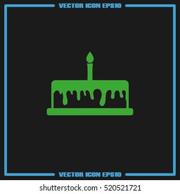 Cake icon vector illustration eps10. Isolated badge for website or app - stock infographics