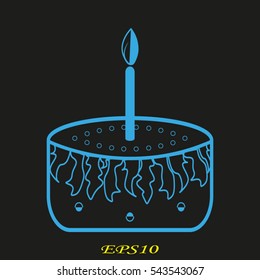 cake icon, vector illustration eps10