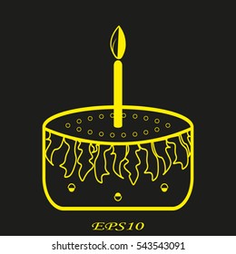 cake icon, vector illustration eps10