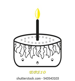 cake icon, vector illustration eps10
