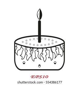 cake icon, vector illustration eps10