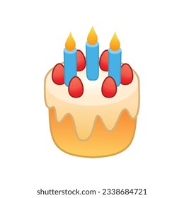 Cake icon vector illustration isolated on white background. Birthday cake vector isolated illustration.