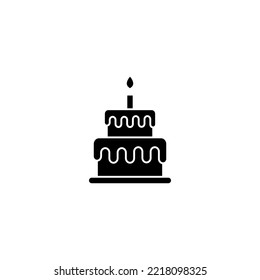 Cake icon vector illustration. Cake sign and symbol. Birthday cake icon