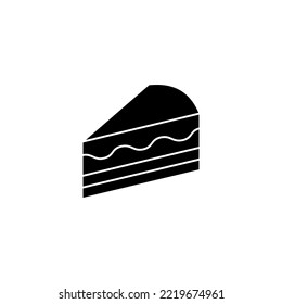 Ilustración vectorial de icono de copo. Símbolo y signo de torta. Icono de pastel de cumpleaños