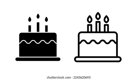 Cake icon vector illustration. Cake sign and symbol. Birthday cake icon