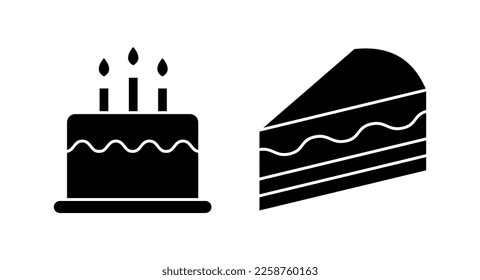Cake icon vector illustration. Cake sign and symbol. Birthday cake icon