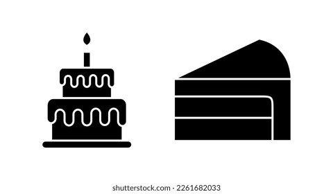 Cake icon vector illustration. Cake sign and symbol. Birthday cake icon