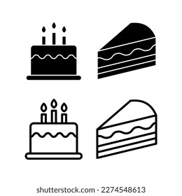 Cake icon vector illustration. Cake sign and symbol. Birthday cake icon