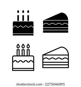 Cake icon vector illustration. Cake sign and symbol. Birthday cake icon