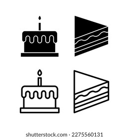 Cake icon vector illustration. Cake sign and symbol. Birthday cake icon