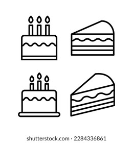 Cake icon vector illustration. Cake sign and symbol. Birthday cake icon