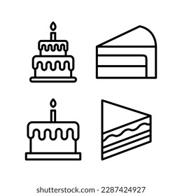Cake icon vector illustration. Cake sign and symbol. Birthday cake icon