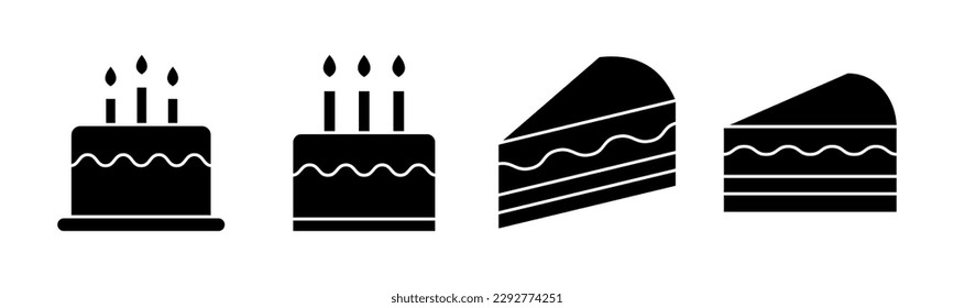 Cake icon vector illustration. Cake sign and symbol. Birthday cake icon