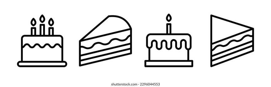 Cake icon vector illustration. Cake sign and symbol. Birthday cake icon