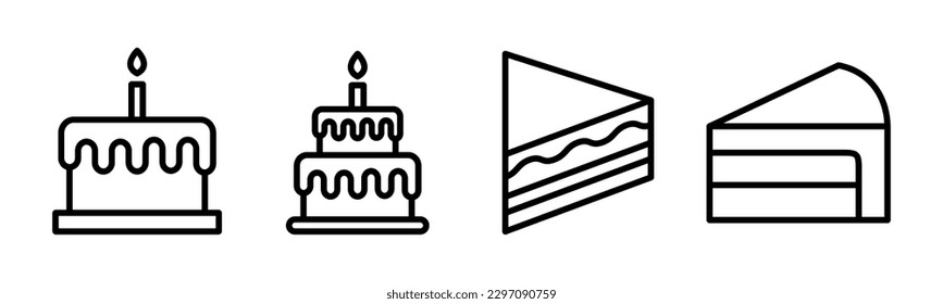 Cake icon vector illustration. Cake sign and symbol. Birthday cake icon