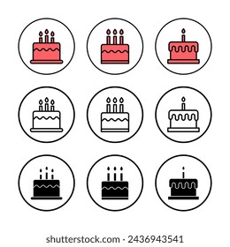 Cake icon vector illustration. Cake sign and symbol. Birthday cake icon