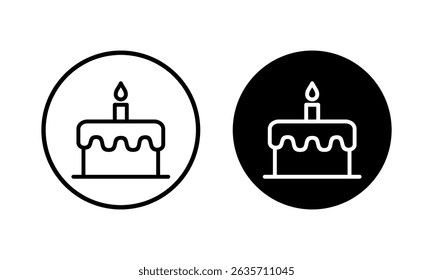 Icono de pastel Ilustración vectorial. Señal de la torta y símbolo. Icono de pastel de cumpleaños