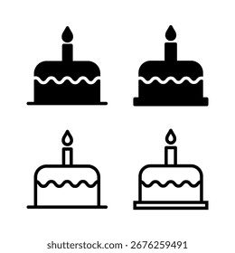 Cake icon vector illustration. Cake sign and symbol. Birthday cake icon