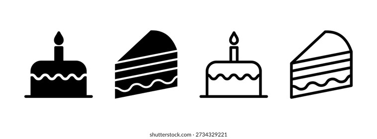 Cake icon vector illustration. Cake sign and symbol. Birthday cake icon
