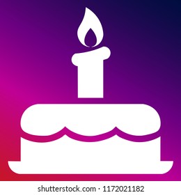 Cake icon vector illustrator creative design purple and pink gradient background