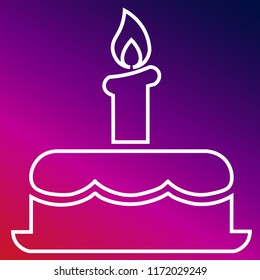 Cake icon vector illustrator creative design purple and pink gradient background