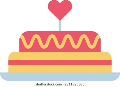 Imagen vectorial de icono de pastel. Adecuado para aplicaciones web móviles y medios de impresión.