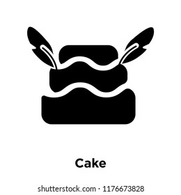 Cake icon vector isolated on white background, logo concept of Cake sign on transparent background, filled black symbol