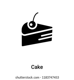 Cake icon vector isolated on white background, logo concept of Cake sign on transparent background, filled black symbol