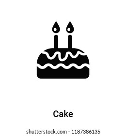 Cake icon vector isolated on white background, logo concept of Cake sign on transparent background, filled black symbol