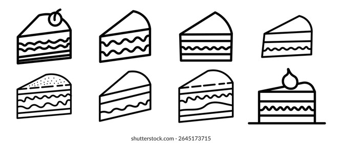 Cake icon vector isolated on white background. Cake icon set illustration. Cake sign and symbol. sweet cake dessert icon vector sign