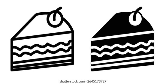 Cake icon vector isolated on white background. Cake icon set illustration. Cake sign and symbol. sweet cake dessert icon vector sign