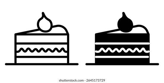 Cake icon vector isolated on white background. Cake icon set illustration. Cake sign and symbol. sweet cake dessert icon vector sign