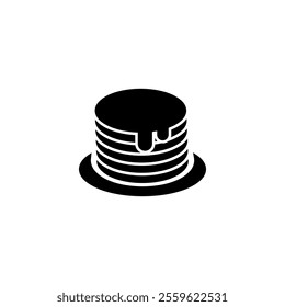 Cake icon vector for logo. Fast food flat icon vector on black color