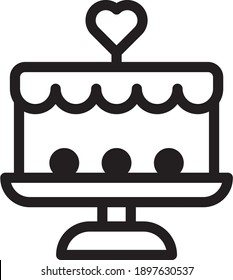 cake icon vector on white background