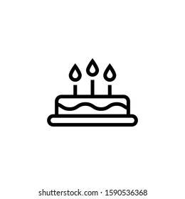 cake Icon vector in outline style on white background