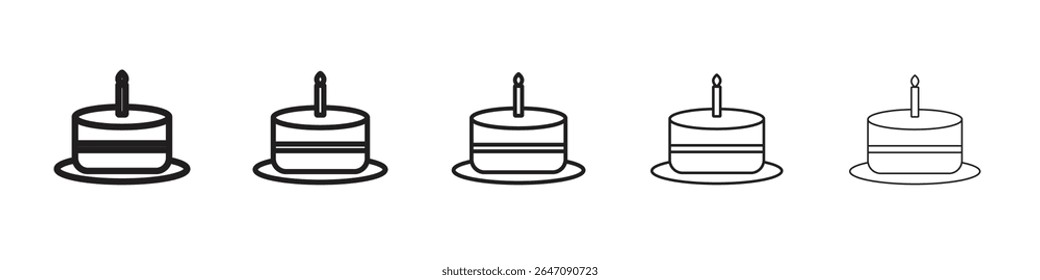 Símbolo o ilustración de contorno de Vector de icono de pastel