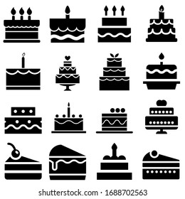
Cake icon vector set. dessert illustration sign collection. delicious symbol. confectionery logo.